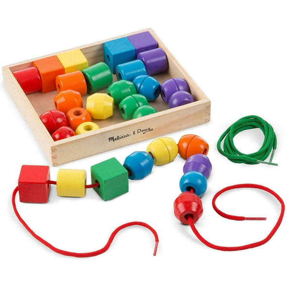 Melissa & Doug Primary Colour Lacing Beads Basic Shapes, Educational Toy