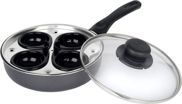 Sapphire P063 20 cm 4-Cup Egg Poacher , Black