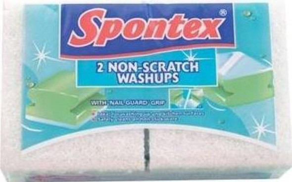 Spontex Washups Non Scratch Sponge Scourer for Household Cleaning 2 Pack