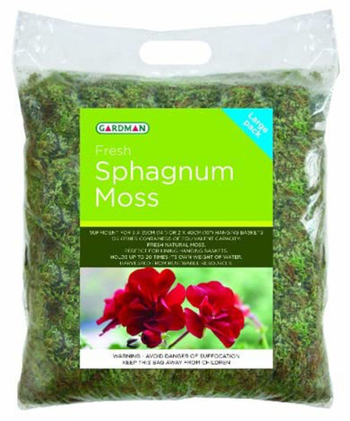 Gardman 04105 Fresh Sphagnum Moss-Large Pack, Green, 3 x 35 cm/2 x 40 cm - Pa...