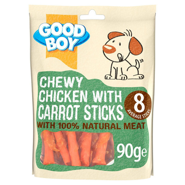Good Boy - Chewy Chicken With Carrot Sticks - Dog Treats - Made With 100% Nat...