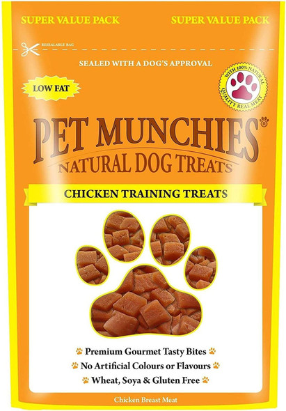 2 x Pet Munchies Chicken Training Dog Treats 150g Bites Snacks Chews Low In Fat