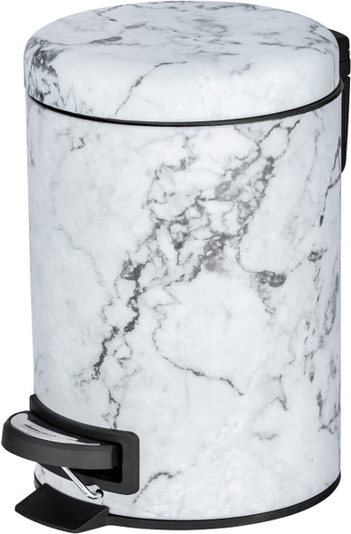 Wenmo Onyx Cosmetic Bathroom Pedal Bin 3 Litre Marble Design 17 x 25 cm