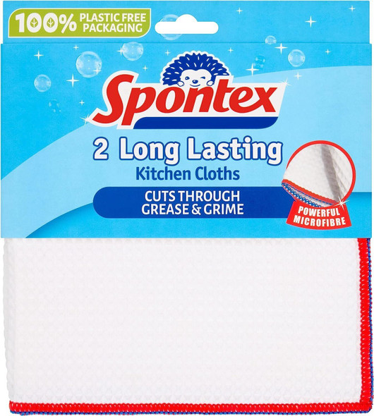 Spontex Household Kitchen Cloths Long Lasting for All Surfaces 2 Pack