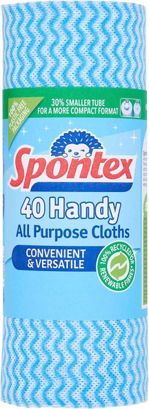 Spontex Handy All-Purpose Cloths on a Roll, 40 Cloths