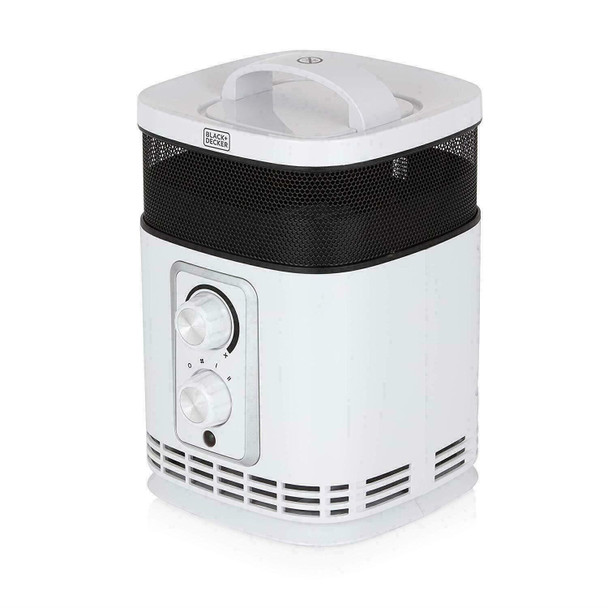 BLACK+DECKER Portable Compact Fan Heater 360° & 2 Heat Settings & Cool Air 1500W