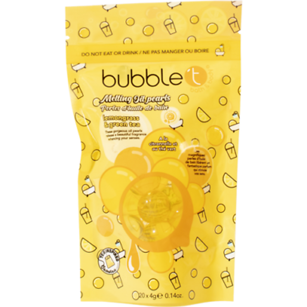 Bubble T Cosmetics Melting Marble Oil Bath Pearls, Lemongrass & Green Tea Scent