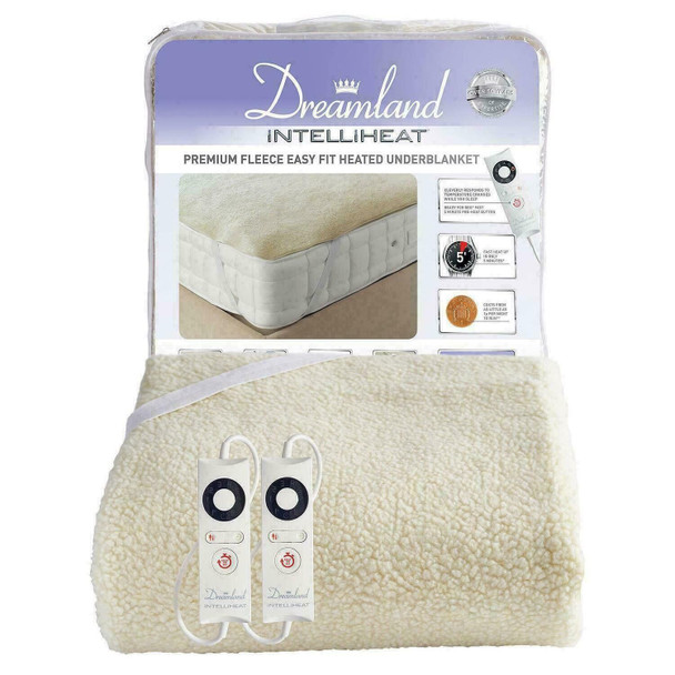 Dreamland Intelliheat Fitted Electric Thermal Underblanket Soft Fleece King Size