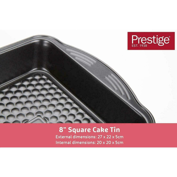 Prestige Aerolift Bakeware Square Cake Tin 8x8" Non-Stick Baking Cushioned Base