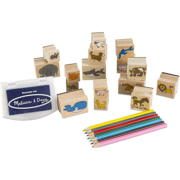 Melissa & Doug Animal Stamp Set | Arts & Crafts | Stamp Sets & Stencils | 4+ | Gift for Boy or Girl