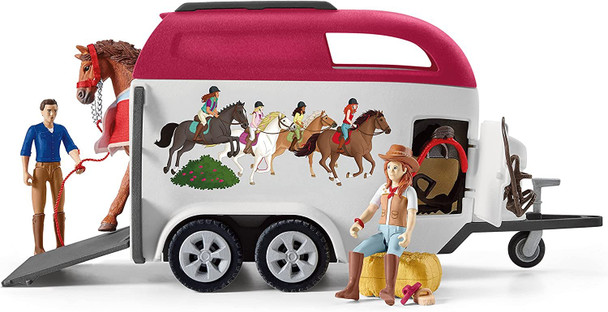 SCHLEICH 42535 Horse Club, 18-Piece Playset Horse Toys for Girls and Boys, Horse Club Adventures with Car and Horse Trailer