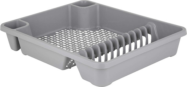 Wham Casa Everyday Large Dish Drainer with Handles 46.5 x 38 cm Cool Grey
