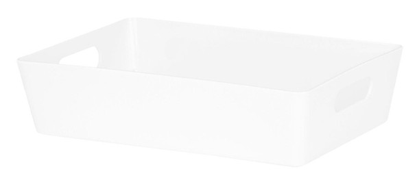 Wham Studio Rectangular Storage Basket with Handles White 25 x 17 x 6 cm