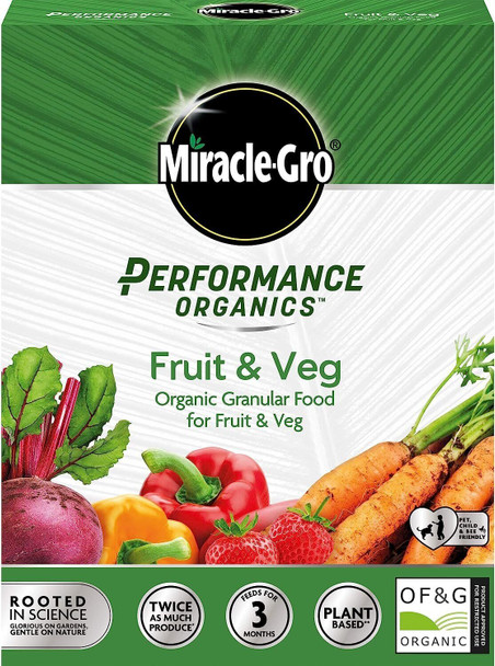 Miracle-Gro Performance Organics Granular Plant Food (Bee, Pet & Child Friendly) Fruit & Veg Plant Food, 1 kg