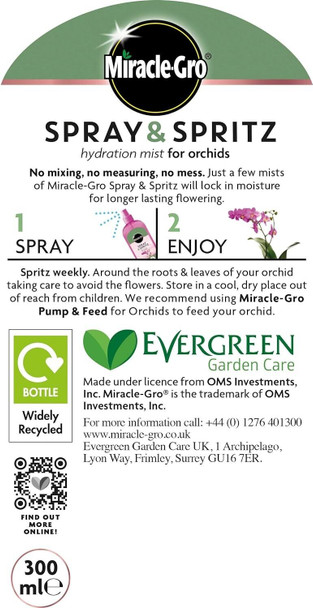 Miracle-Gro 3 x Orchid Spray & Spritz Hydration Mist 300ML