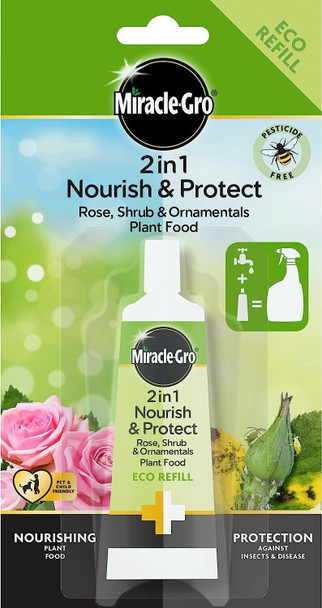 Miracle-Gro 2 in 1 Nourish & Protect Rose, Shrub & Ornamental Plant Food Eco-Refill 24ml