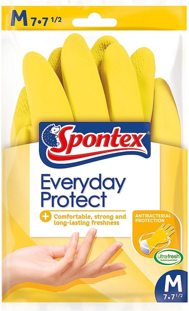 Spontex Everyday Household Rubber Protection Gloves Size Medium One Pair