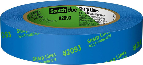 3M 2093 ScotchBlue Sharp Lines Painter's Tape: 0.94 in x 60 yds. (Blue)