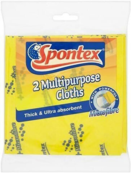 Spontex Multi-Purpose Microfibre Cloths (Pack of 2)