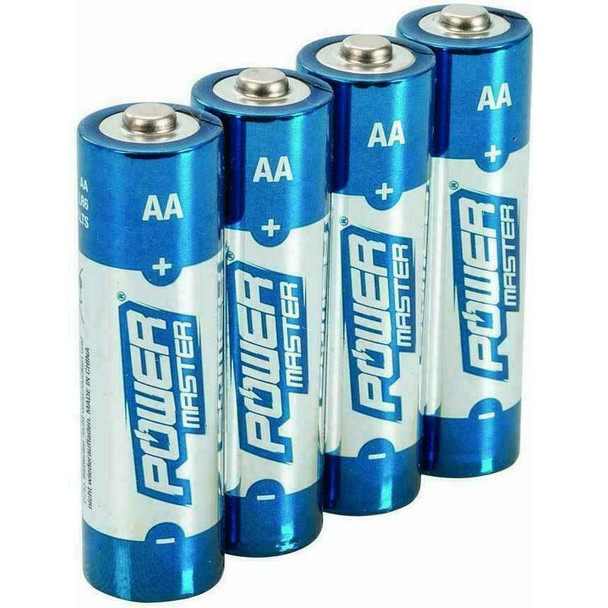 Powermaster AA Super Alkaline Battery LR6, 1.5V, Provides Reliable Power, 4 Pack