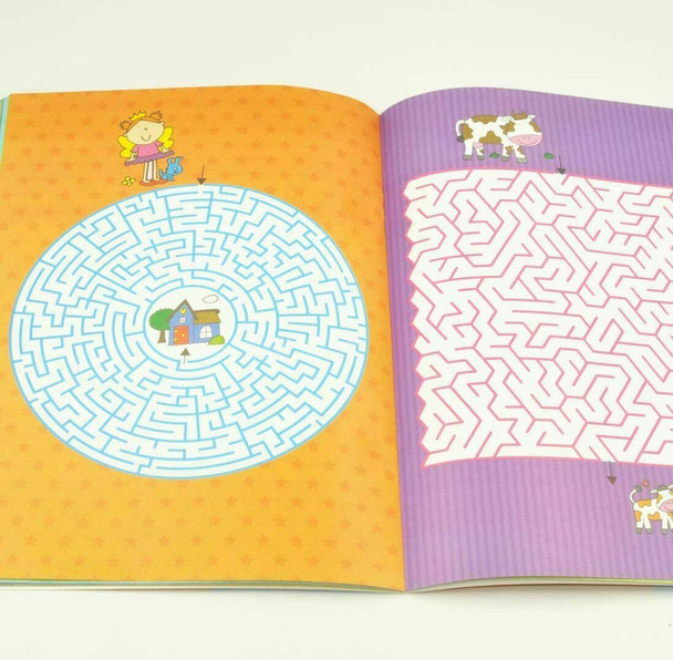 Squiggle A4 Children's Maze Puzzle Book, Activity Game, Design One with 28 Pages