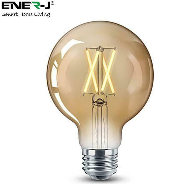 Ener-J Smart 8.5W Globe LED Dimmable Filament Bulb CCT Changing - Voice Control