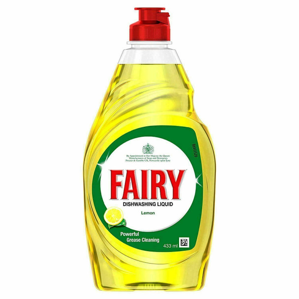 Fairy Original Lemon Washing Up Dishwashing Liquid - 433ml - Long Lasting Suds