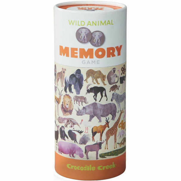 Crocodile Creek Wild Animals Memory Matching Game -36 Pairs In Canister, Age 3 +