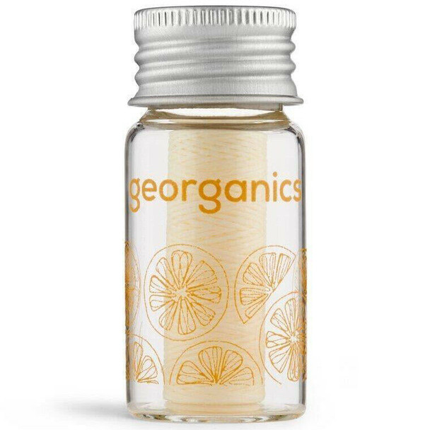 Georganics Natural Eco Silk Dental Floss with Dispenser, Zero Waste, Orange, 50m