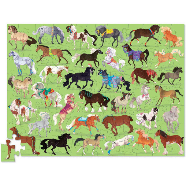 Crocodile Creek Horses Puzzle 100 Pieces In Storage Canister, For Ages 6 Years +