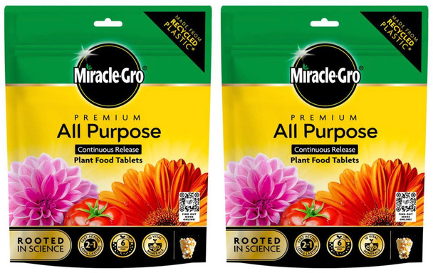 2 x MiracleGro Premium All Purpose Continuous Release Plant Food Tablets 25 Pack