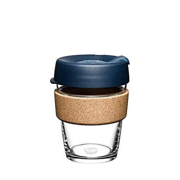 KeepCup 12oz Reusable Tempered Glass Coffee Cup Travel Mug, Press