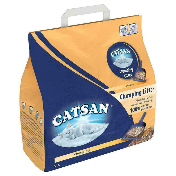 Catsan Clumping Cat Litter 5L, Natural Clay - Extremely Low Dust, Biodegradable