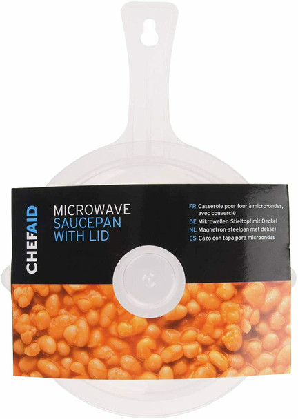 Chef Aid Microwave Safe Saucepan with Lid Lightweight Transparent Plastic 21.5cm