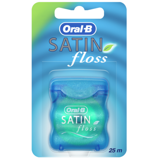 6 x Oral-B Satin Floss Dental Floss Mint Comfort Grip, Satin-Like Texture - 25m