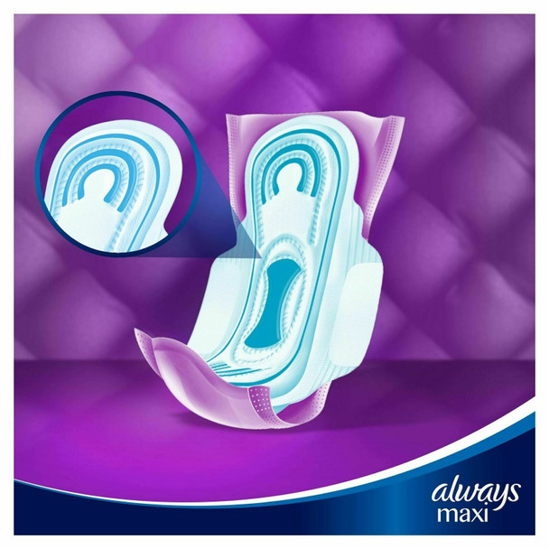 Always Maxi Long Sanitary Pads with Wings & Leakage Barriers - Super Absorbent