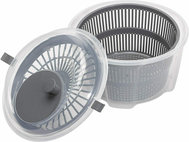 Chef Aid Clear Plastic Salad Spinner with Easy Spin Mechanism 4.4 L, 24.5 x 16cm