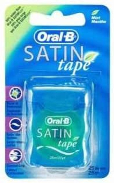 12 x Oral-B Satin Floss Dental Tape Mint, Comfort Grip, Satin-Like Texture - 25m