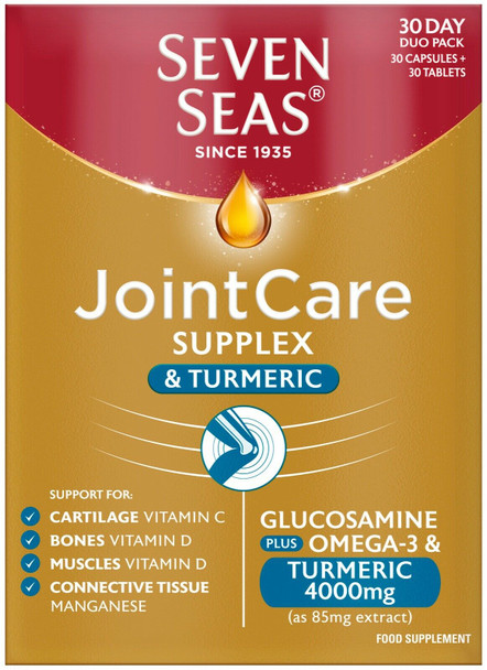 60 x Seven Seas Joint Care Supplex Turmeric 4000mg & Omega-3 Tablets & Capsules