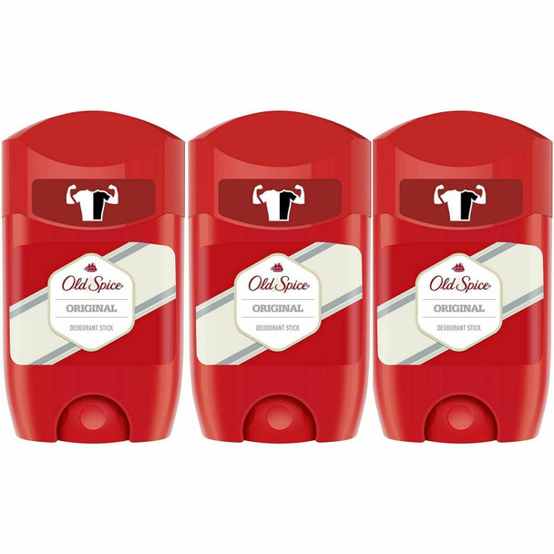 3 x Old Spice Original Deodorant Stick Men Oriental/Gentle Scented, 50ml Bottle