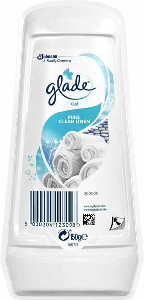 6 x Glade Solid Gel Pure Clean Linen Air Freshener Long-lasting Fragrance, 150g
