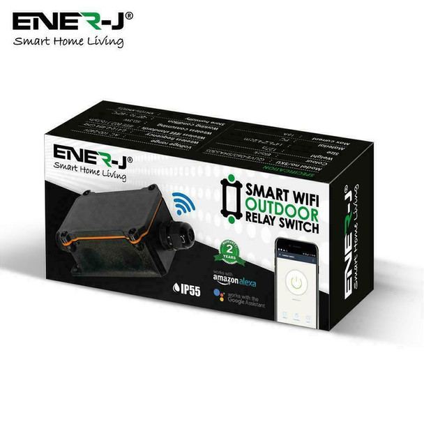 Ener-J Smart Wifi Outdoor/Indoor Inline Relay Switch, Weatherproof - With Timer