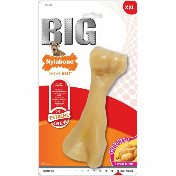 Nylabone Chicken Extreme Big Bone, XX-Large, Tasty/Long Lasting - Durable Nylon