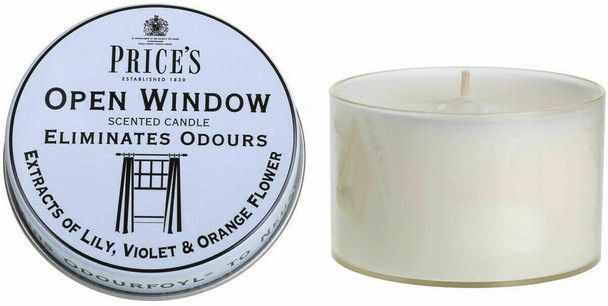 18 x Price's Open Window Scented Tin Candle Neutralises Odours, Clean and Fresh