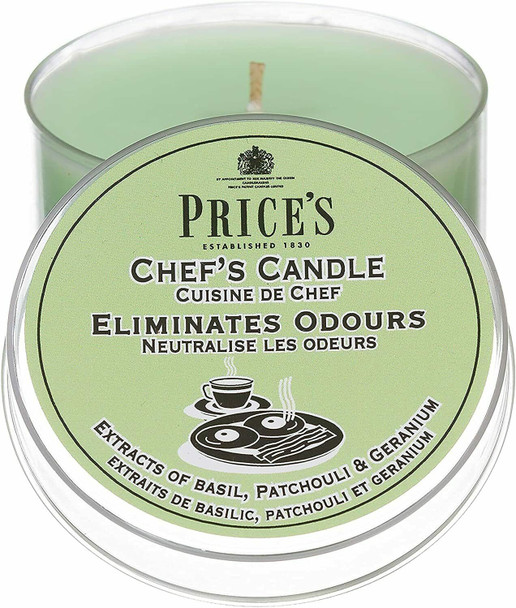 12 x Price's Chefs Scented Tin Candle Odour Eliminating Basil Patchouli Geranium