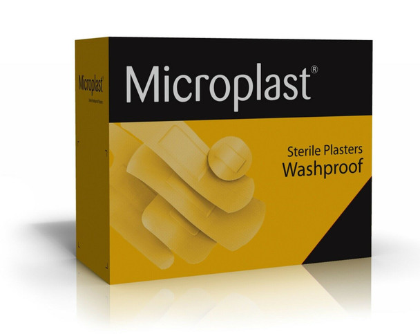 100 x Microplast Sterile Wash Proof Assorted Plasters Fabric Latex Free Adhesive