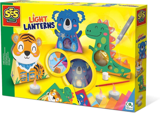 SES Creative Childs Light Lantern Animal Craft Play Kit with LED Tea Lights