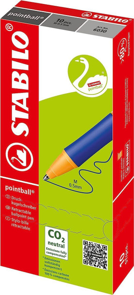 Ballpoint Pen - STABILO pointball - Pack of 10 - Green