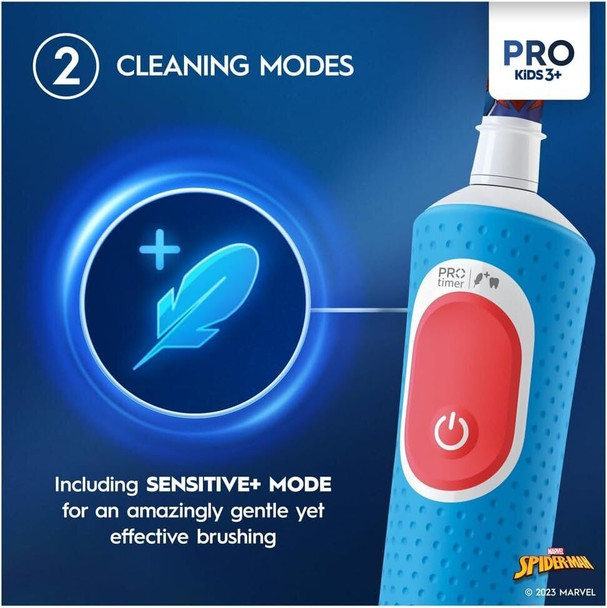 Oral-B Pro Kids Electric Toothbrush Travel Case 2 Modes & Sensitive Mode for Ages 3+
