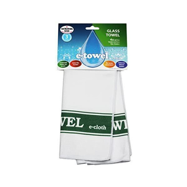 E-Cloth Green Glass Tea Towel Dry Clean & Streak-free 7.5 Inch Machine Washable
